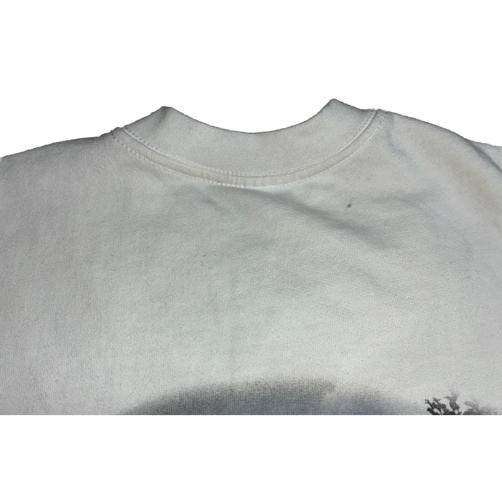 Sweatshirt‎ XS White Relaxed Fleece Chateaux Back Print NEW *spots